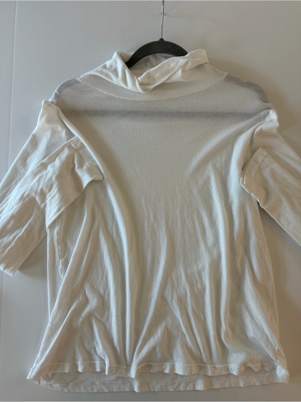 The Great. Women’s White Long Sleeve Lightweight Turtleneck 100% Cotton Size 2